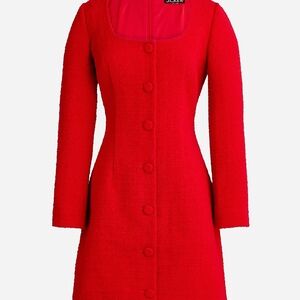 J. Crew Sophia Maritime Tweed Dress - Red